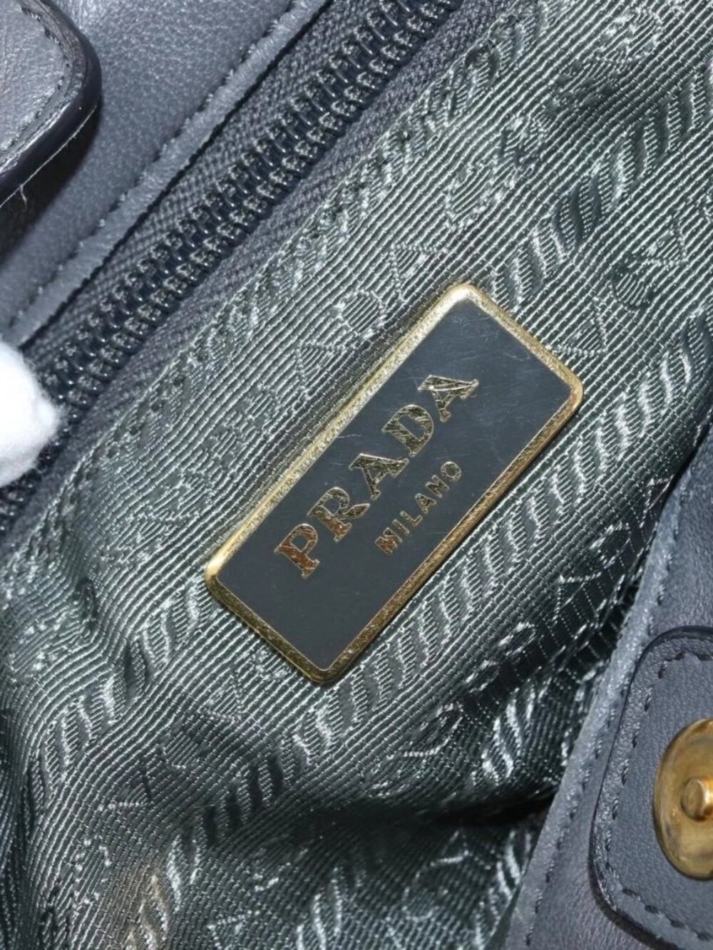 PRADA Tote Bag Nylon 2way Khaki Gold Auth bs32071 - Picture 14 of 16